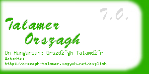 talamer orszagh business card
